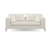 Natalia 3 Seater Sofa Fabric CAT A1 White Granite Black Metal Delivery in 6-8 Weeks